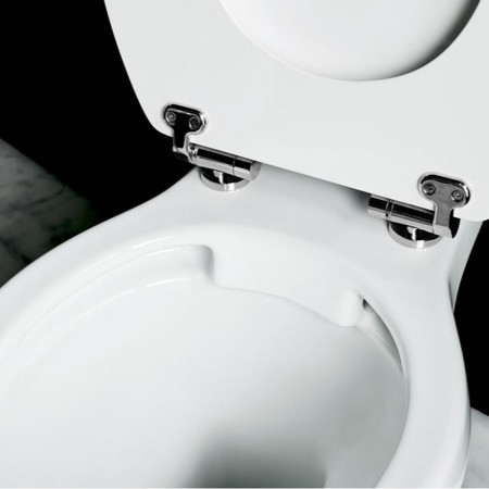 Burlington Standard Medium Level WC with 440 Chrome Lever Cistern Rimless Toilet Bowl