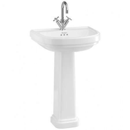 Burlington Riviera 580mm Basin with Full Pedestal 1TH Design