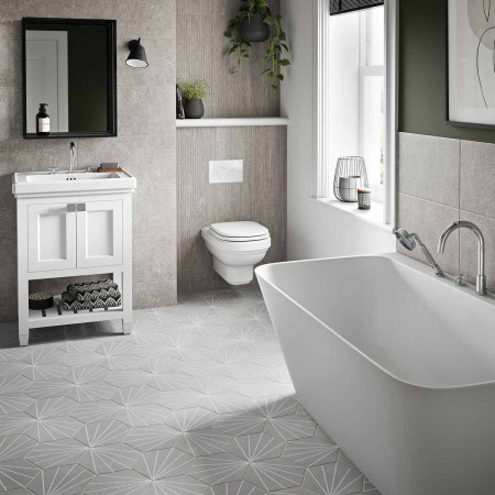 Burlington Riviera 580mm Matt White Vanity Unit and 3TH Basin Lifestyle