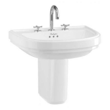 Burlington Riviera 650mm Basin with Semi Pedestal 3TH Design