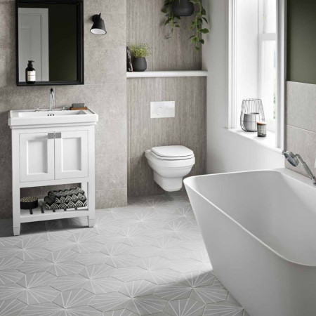 Burlington Riviera 650mm Matt White Vanity Unit and Basin Lifestyle