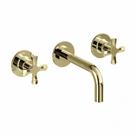 Burlington Riviera Gold 3TH Wall Mounted Basin Mixer