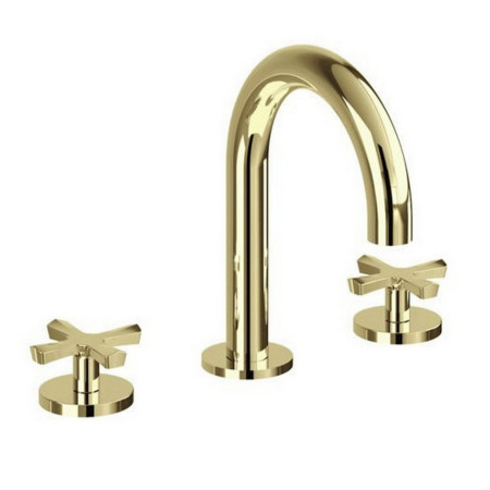 Burlington Riviera Gold 3 Hole Deck Basin Mixer