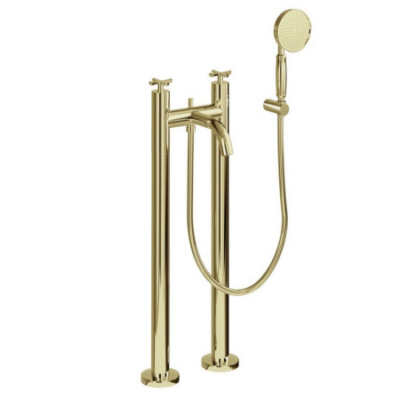 Burlington Riviera Gold Floor Standing Bath Shower Mixer