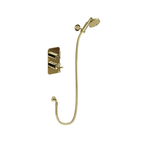 Burlington Riviera Thermostatic Gold Concealed Shower Valve with Fixed Shower Head