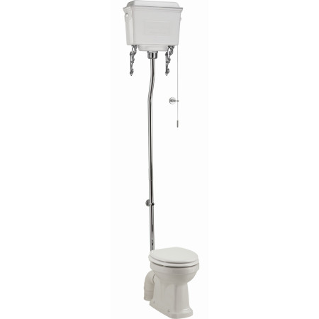 Burlington S Trap High Level WC with Dual Flush White Aluminium Cistern