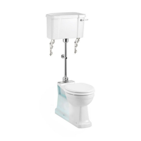 Burlington S Trap Medium Level WC With 440 Front Push Button Cistern