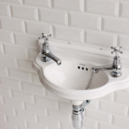 P13 Burlington Small 505mm Curved Front Cloakroom Basin 2TH Design