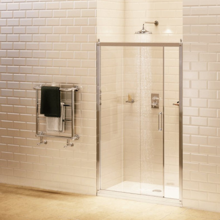 Burlington Soft Close Sliding Shower Door with Inline Panel 1500mm BU71