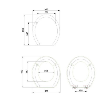 S40 Burlington Soft Close Toilet Seat in Gloss Black (2)