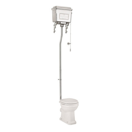 Burlington Standard High Level WC with Brushed Nickel Lever Cistern