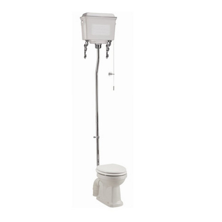 Burlington Standard High Level WC with Dual Flush White Aluminium Cistern