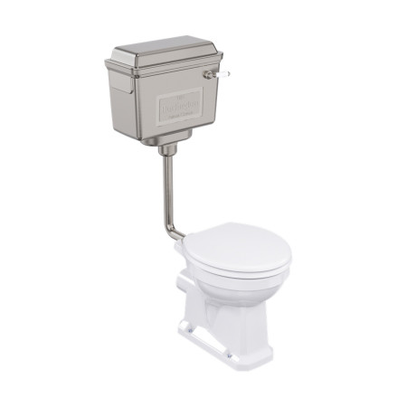 Burlington Standard Low Level WC with 440 Brushed Nickel Cistern