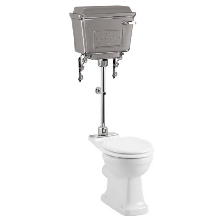 Burlington Rimless Medium Level WC with 440mm Chrome Aluminium Lever Cistern