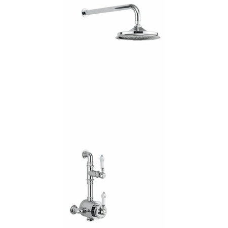 Burlington Stour Thermostatic Exposed Shower Valve Single Outlet with Fixed Shower Arm with 12 Inch Rose BF1S + V60
