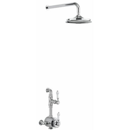 Burlington Stour Thermostatic Exposed Shower Valve Single Outlet with Fixed Shower Arm with 6 Inch Rose BF1S + V16