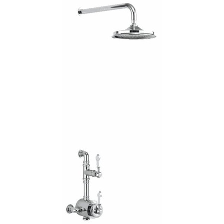 Burlington Stour Thermostatic Exposed Shower Valve Single Outlet with Fixed Shower Arm with 9 Inch Rose BF1S + V17