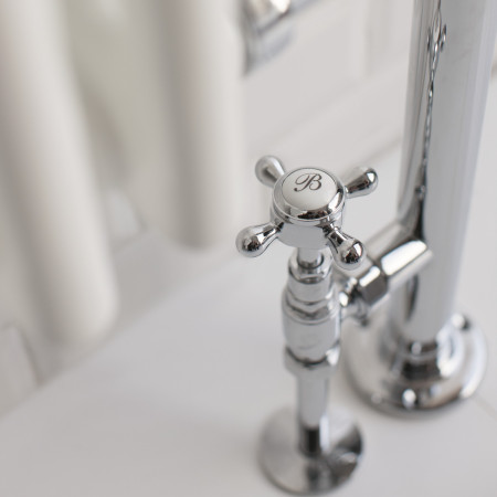 R1CHR Burlington Trafalgar Towel Radiator with Angled Valve