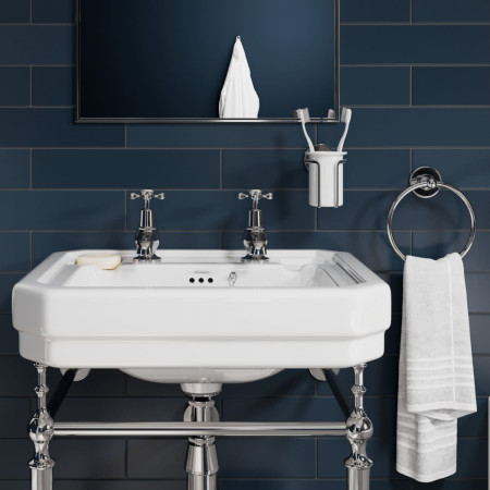 A2CHR Burlington Tumbler Holder in Chrome Bathroom Setting
