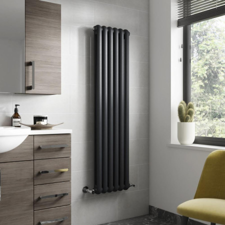 HSA006 Hudson Reed Salvia Double Panel Radiator 1500 x 383mm Anthracite (3)