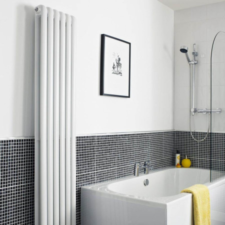 HSA001 Hudson Reed Salvia Double Panel Radiator 1800 x 383mm White Lifestyle