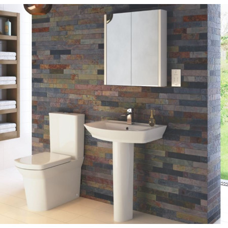 Clara 4 Piece Bathroom Suite - Toilet & 550mm 1TH Basin with Pedestal