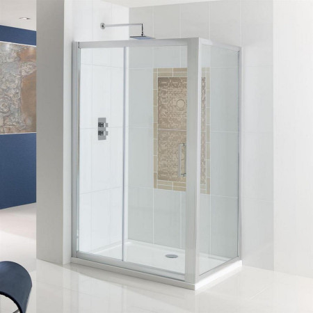 Corniche 1700mm Chrome Sliding Shower Door