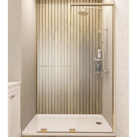 Corniche 2000 Brushed Brass 1600mm Right Hand Sliding Wetroom Panel