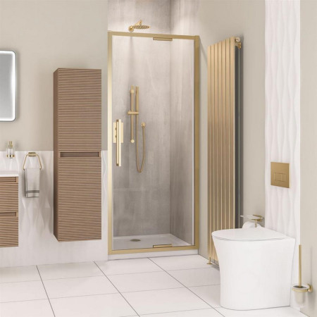 Corniche 2000 Brushed Brass 800mm Infold Shower Door