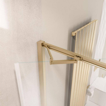 49.7036 Corniche 2000 Brushed Brass 1000mm Infold Shower Door Hinge Close Up