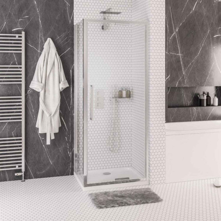 Corniche 2000 Chrome 700mm Infold Shower Door