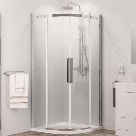 Corniche 2000 Chrome 800mm Quadrant Shower Enclosure