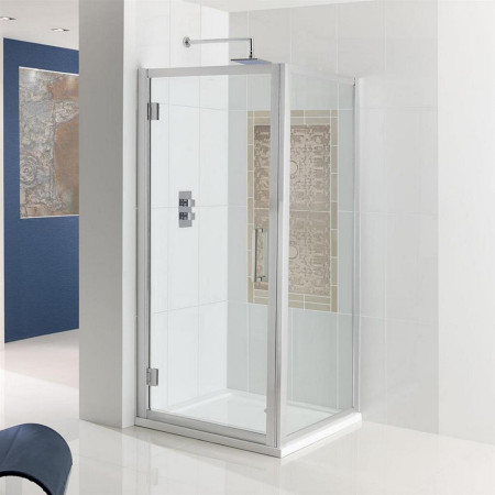 Corniche 1000mm Chrome Hinged Shower Door