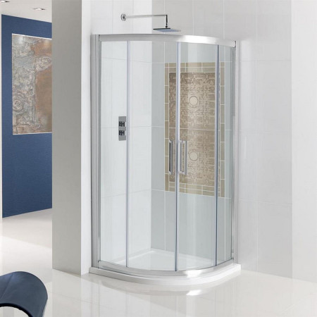 Corniche 800 x 800mm Chrome Quadrant Shower Enclosure