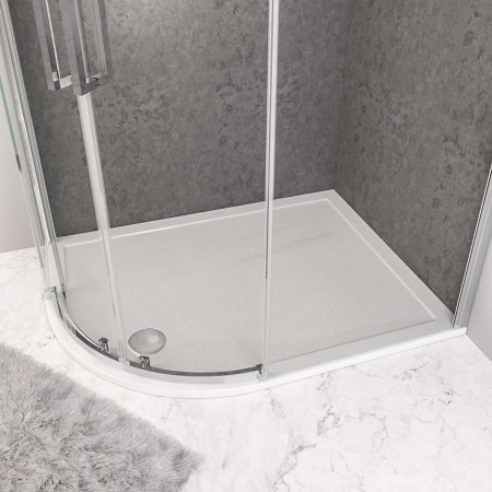 159.2305 Corsair 1200mm x 900mm Left Hand Offset Quadrant Anti Slip Shower Tray Lifestyle