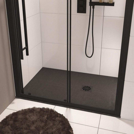 159.3054 Crossland 1700mm x 900mm Black Slate Rectangular Shower Tray Lifestyle