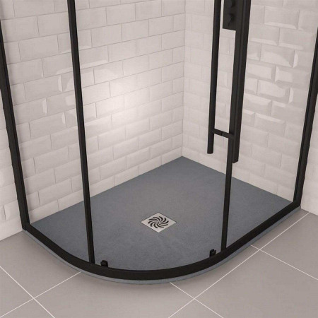 159.3065 Crossland 1200mm x 900mm Grey Slate Left Hand Offset Quadrant Shower Tray Lifestyle