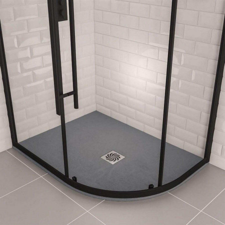 159.3068 Crossland 1200mm x 900mm Grey Slate Right Hand Offset Quadrant Shower Tray Lifestyle