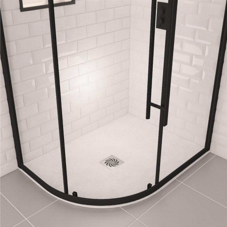 159.3066 Crossland 1200mm x 900mm White Slate Left Hand Offset Quadrant Shower Tray Lifestyle
