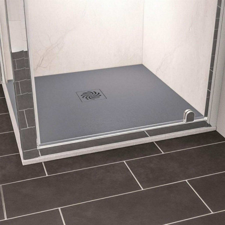 159.3005 Crossland 900mm x 900mm Grey Slate Square Shower Tray Lifestyle