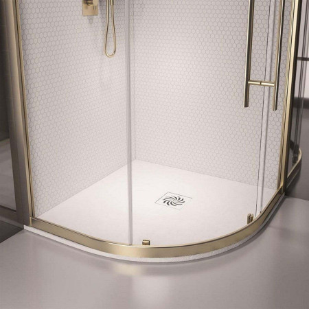 Crossland 800mm x 800mm White Slate Quadrant Shower Tray