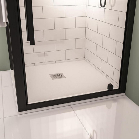 159.3006 Crossland 900mm x 900mm White Slate Square Shower Tray Lifestyle