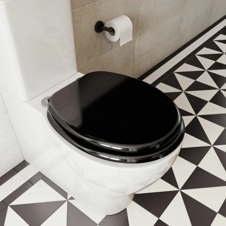 WL601821H Croydex Flexi-Fix Black Quartz Toilet Seat (5)