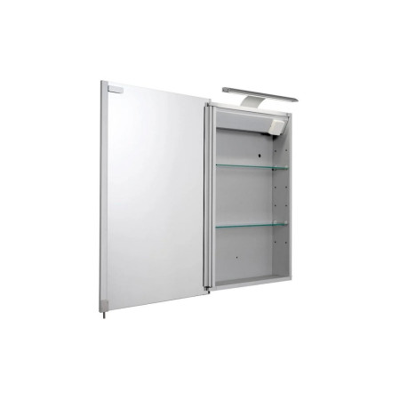 WC147369E Croydex Madison Single Door Illuminated Cabinet with Door Open Side View