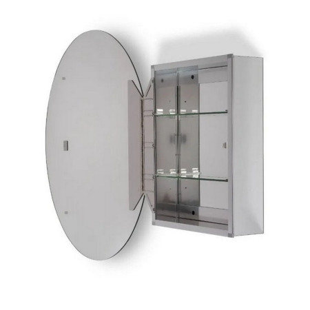 WC101569 Croydex Orwell Single Door Oval Cabinet Side View