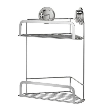 Croydex Stick 'N' Lock Two Tier Corner Basket