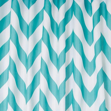 Croydex Textile Shower Curtain - Aqua Chevron