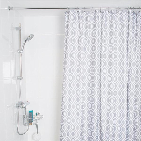 Croydex Textile Shower Curtain - Grey Medallion