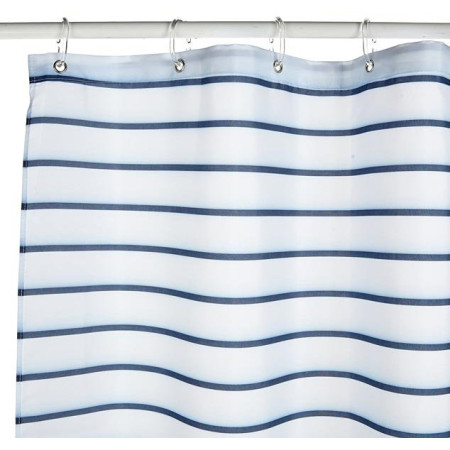 Croydex Textile Shower Curtain - Navy Pinstripe