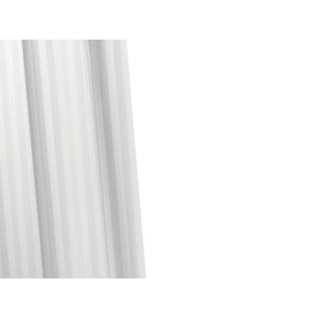 Croydex Textile Shower Curtain - White Woven Stripe